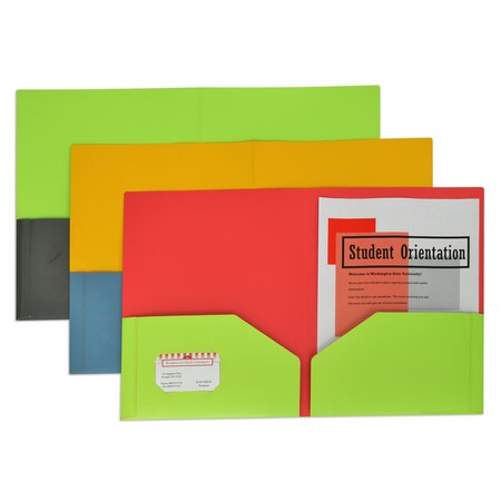 C-Line Products TwoTone TwoPocket Super Heavyweight Poly Portfolio, Assorted, 6PK Set of 12 PK, 72PK 34720-CT